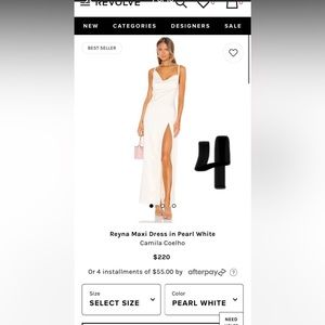 Revolve, Camila Coelho 
Reyna maxi dress in pearl white